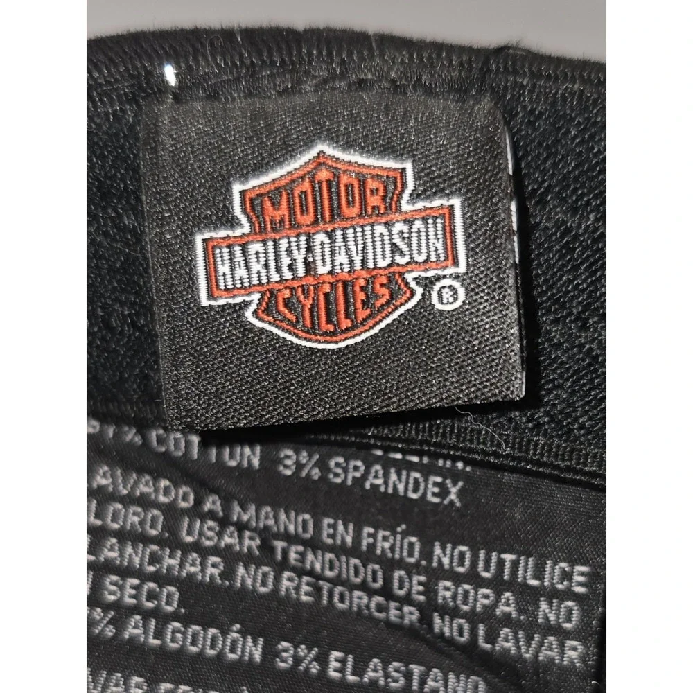 HARLEY DAVIDSON Screamin‎ Eagle Flame Flex Fit Hat Cap Black Logo -3185